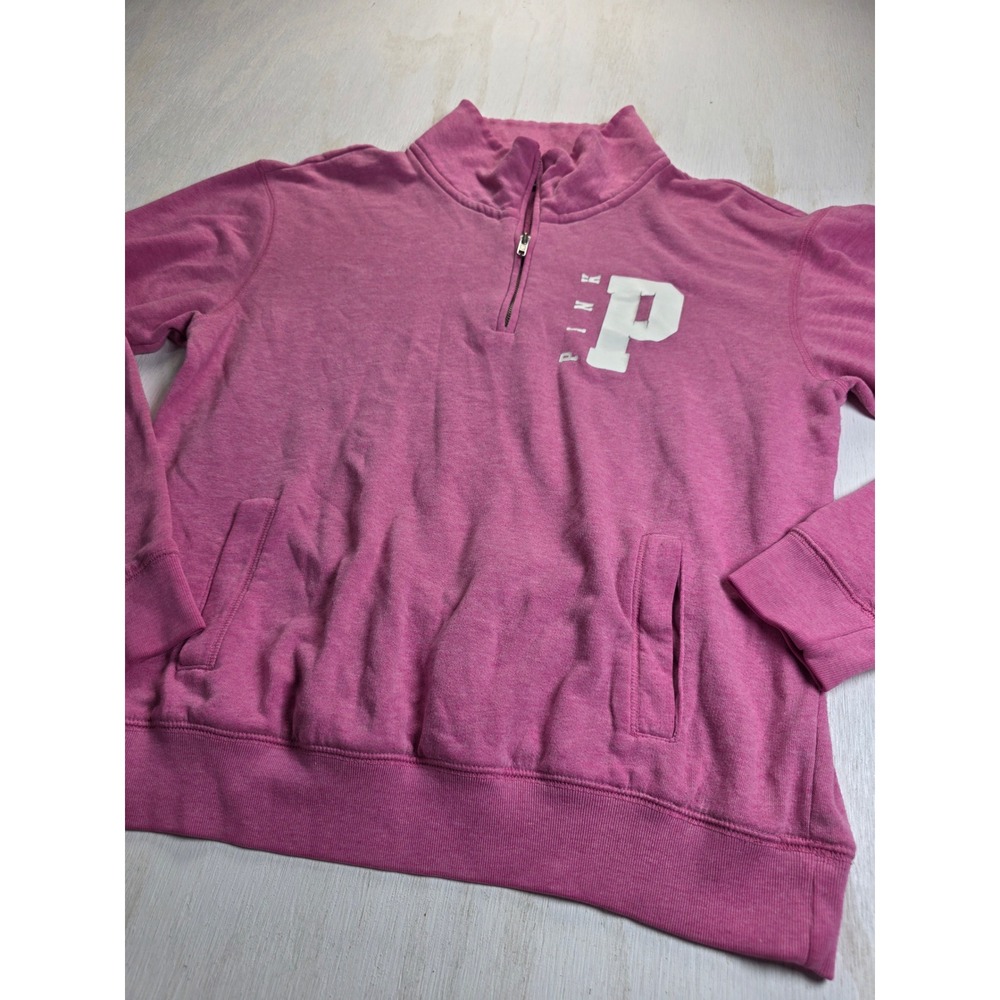 PINK Victoria's Secret Quarter Zip Pullover Sweatshirt Pink Size S Y2K Classic